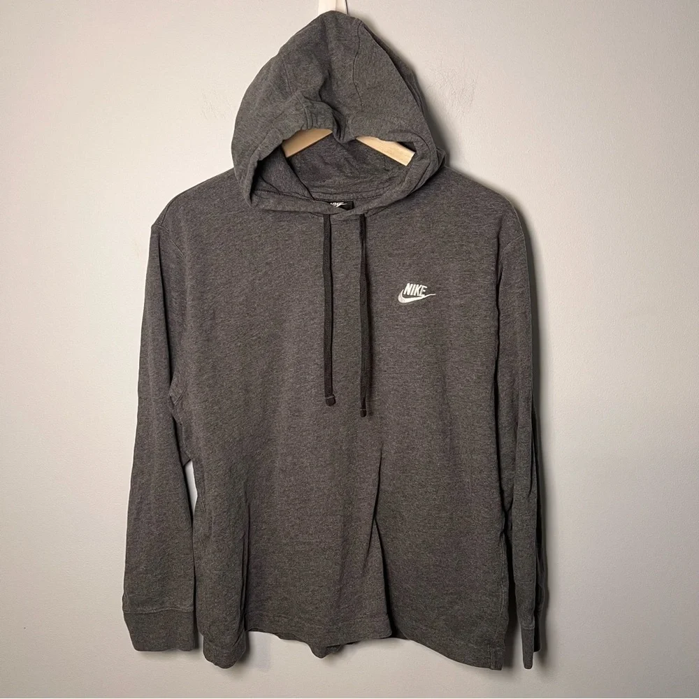 Nike Club Pullover Fleece Hoodie Men’s M Lightweight Dark Grey BV2749-071